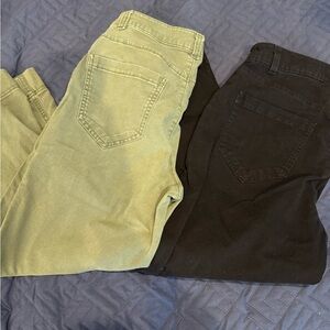 Stylish Green and Black wide Leg crop pants. Great condition